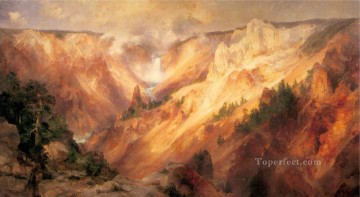 Tomás Morán Painting - El Gran Cañón de Yellowstone Escuela de las Montañas Rocosas Thomas Moran